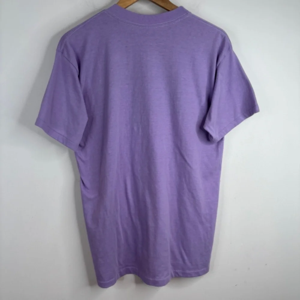 VTG 80s Single Stitch T Shirt L Iditarod 1987 Purple Graphic Spellout Retro USA - Picture 5 of 9